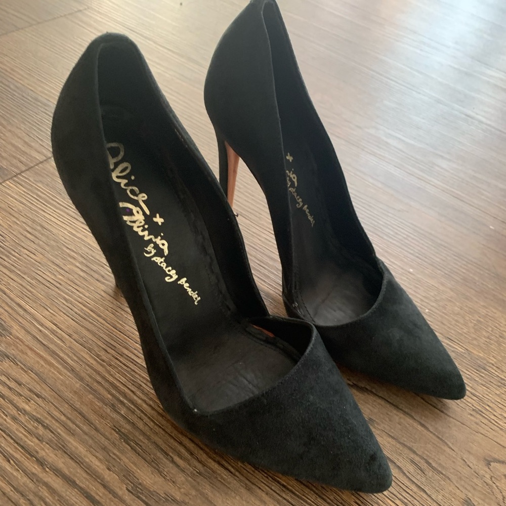Alice + Olivia Dina Black Suede Pumps
